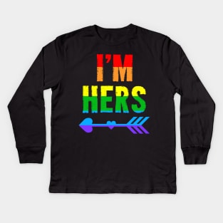 She's Mine I'm Her Couple Matching Kids Long Sleeve T-Shirt